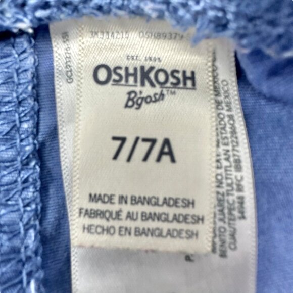 OshKosh Boys Shorts 2-Pack Size 7/7A Tan and Blue Elastic Waistband Drawstring - Picture 6 of 8